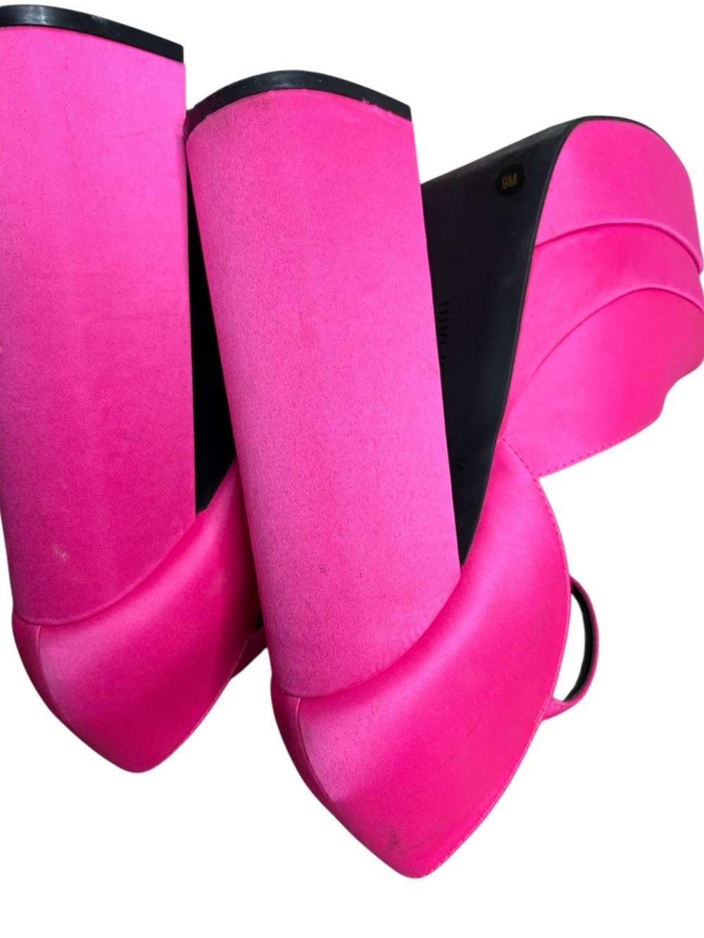 Gianni Bini Hot Pink Silk Platform Mary Jane Pumps Size 9 - Picture 9 of 10